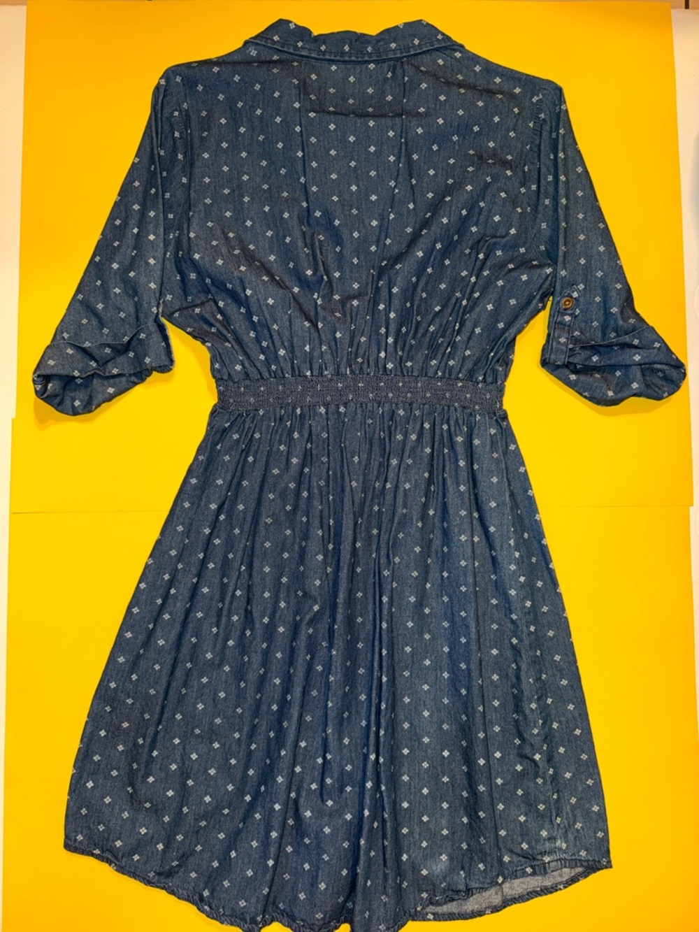 Millenium Denim Button-Front Midi Dress in Blue New Sz XL - Picture 6 of 6